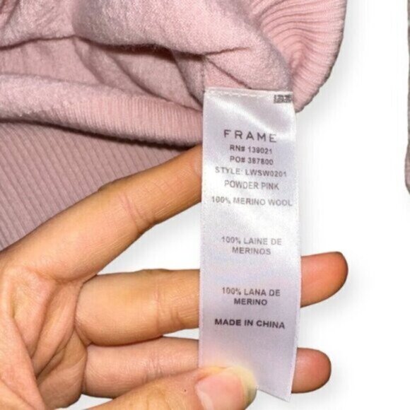 FRAME 100% merino wool long sleeve crew neck knit lightweight sweater top sz XS - Picture 7 of 7